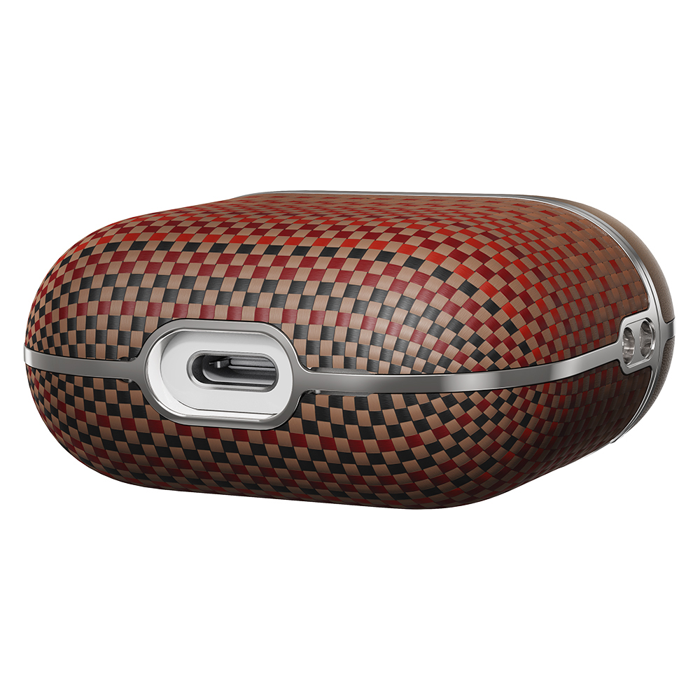 Apple Airpods Pro 2 Uyumlu Kılıf Aramid Fiber Pitaka Tactile Woven Sunset-Moonrise Serisi Sunset Kapak - 12