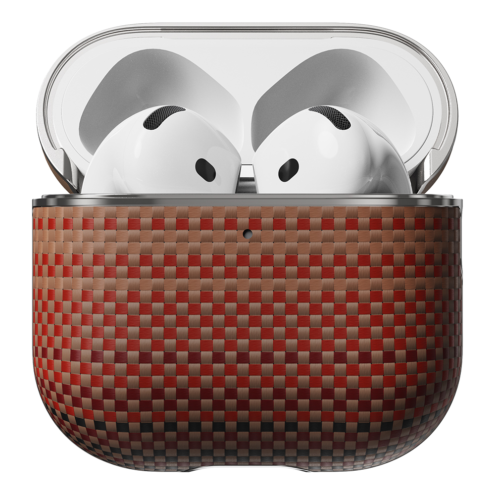 Apple Airpods Pro 2 Uyumlu Kılıf Aramid Fiber Pitaka Tactile Woven Sunset-Moonrise Serisi Sunset Kapak - 13