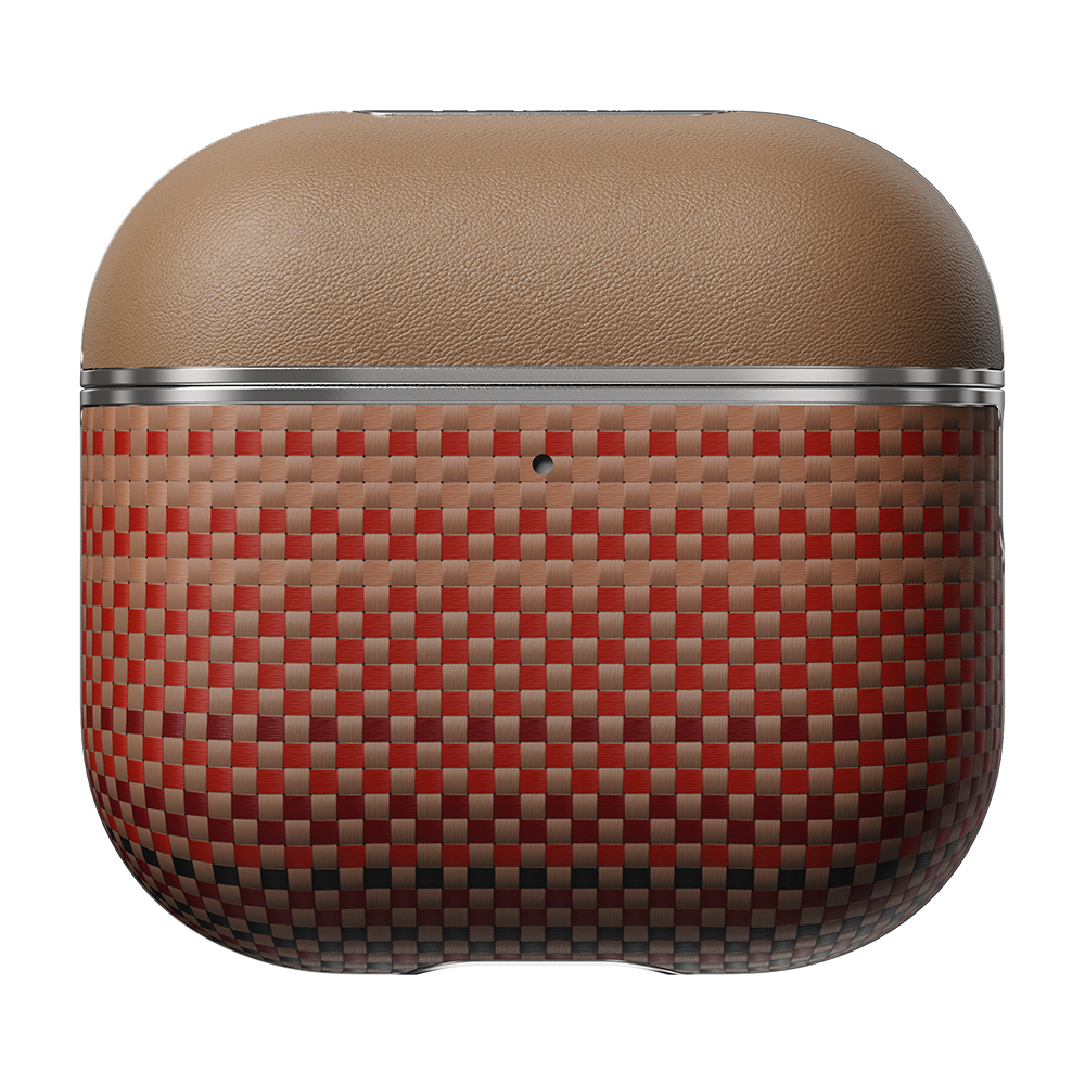 Apple Airpods Pro 2 Uyumlu Kılıf Aramid Fiber Pitaka Tactile Woven Sunset-Moonrise Serisi Sunset Kapak - 14