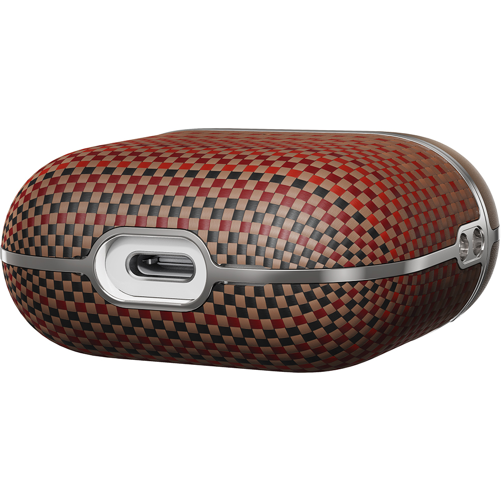 Apple Airpods 4 Uyumlu Kılıf Aramid Fiber Pitaka Tactile Woven Sunset-Moonrise Serisi Sunset Kapak - 5