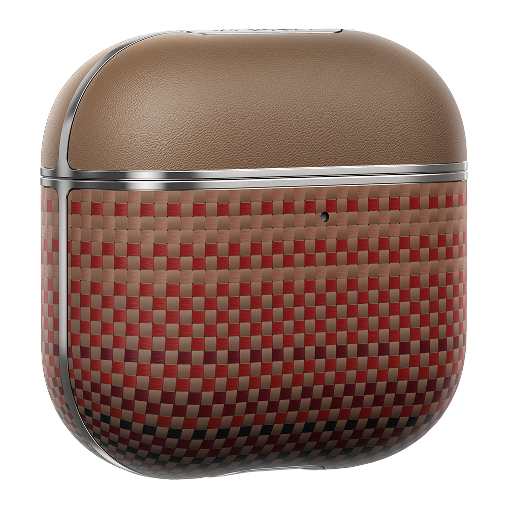 Apple Airpods 4 Uyumlu Kılıf Aramid Fiber Pitaka Tactile Woven Sunset-Moonrise Serisi Sunset Kapak - 7