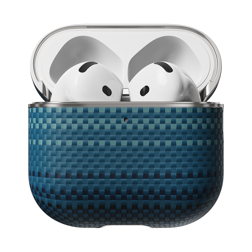 Apple Airpods 4 Uyumlu Kılıf Aramid Fiber Pitaka Tactile Woven Sunset-Moonrise Serisi Sunset Kapak - 13