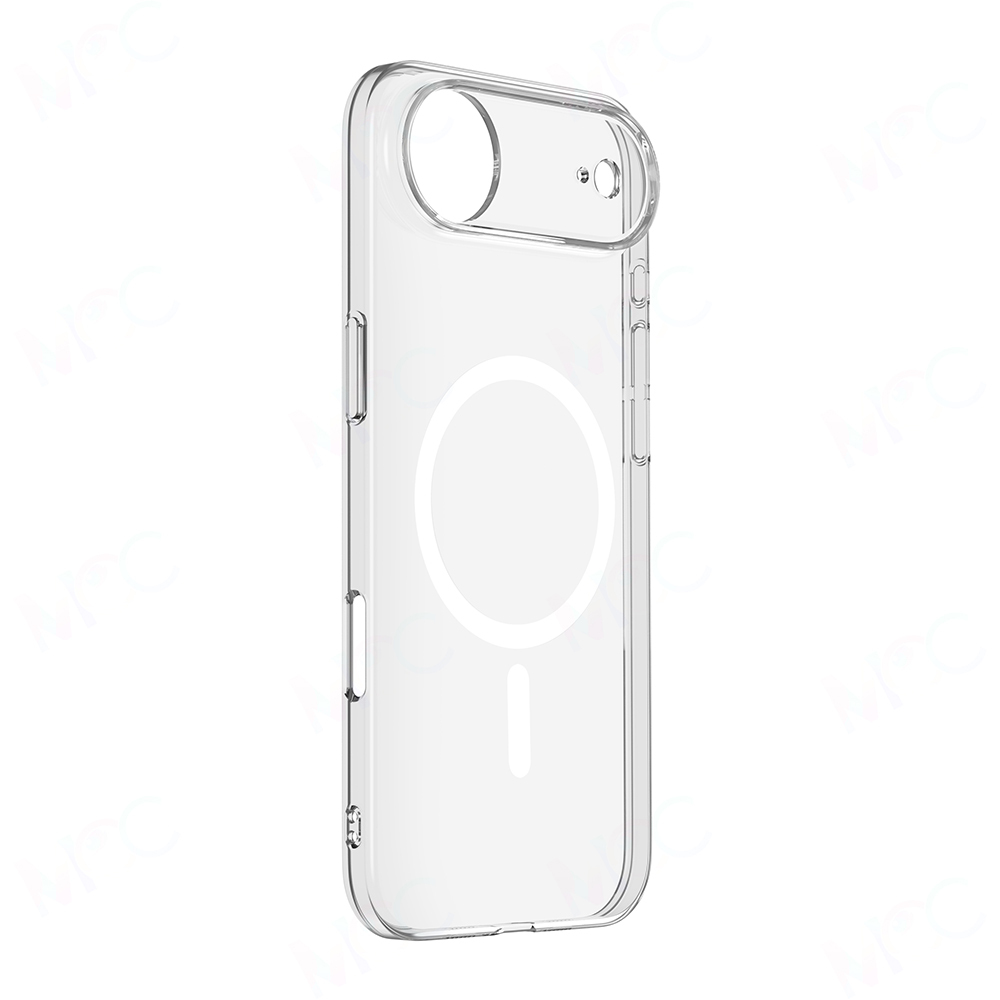 Apple iPhone 17 Air Kılıf Zore M-safe Şarj Özellikli Şeffaf Kamera Çerçeveli Porto Kapak - 1