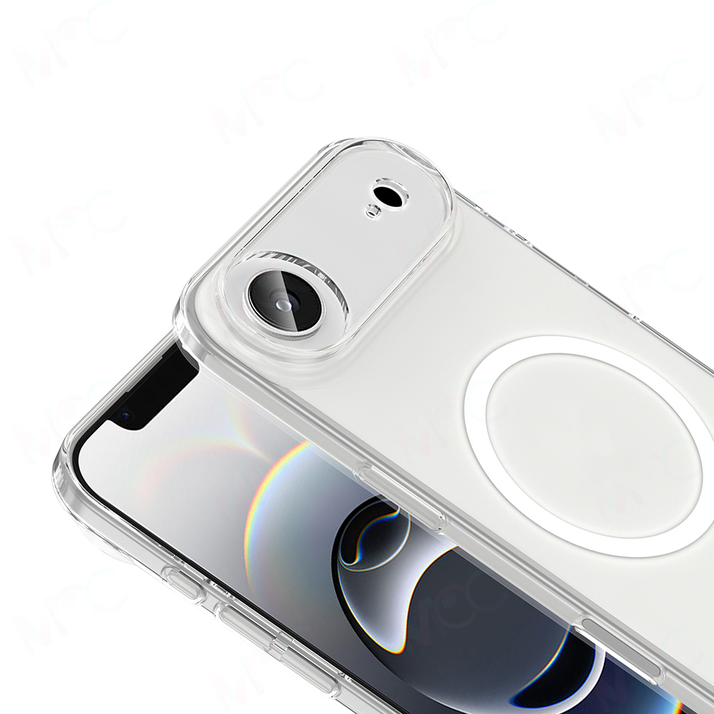 Apple iPhone 17 Air Kılıf Zore M-safe Şarj Özellikli Şeffaf Kamera Çerçeveli Porto Kapak - 2