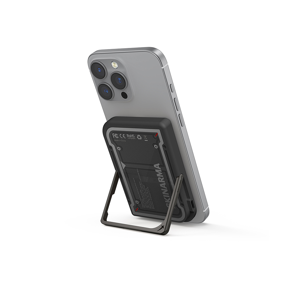 Skinarma Nexus Mecha Kablosuz ve PD Hızlı Şarj Özellikli Metal Standlı Taşınabilir Powerbank 20W 5000mAh - 4