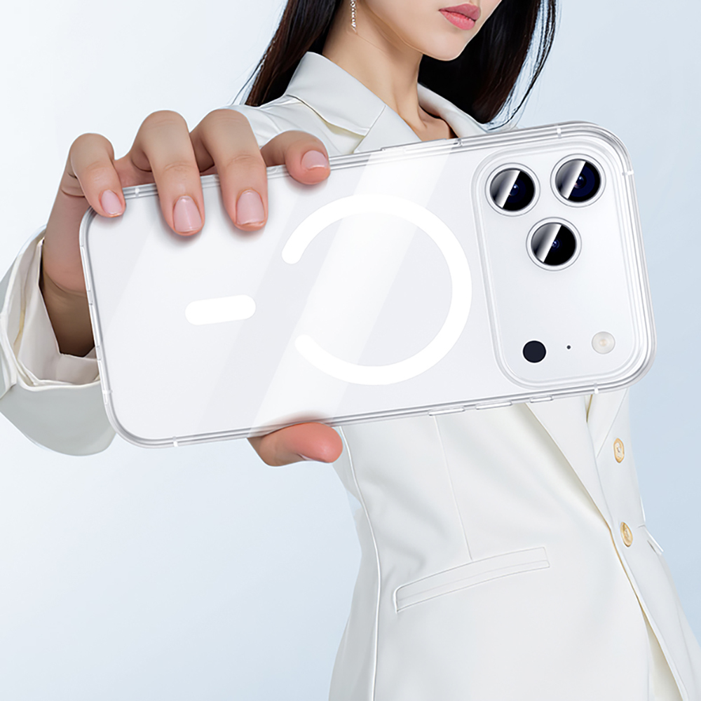 Apple iPhone 17 Pro Max Kılıf M-safe Şarj Özellikli Benks ​​​​​​Crystal Serisi Şeffaf Kapak - 11