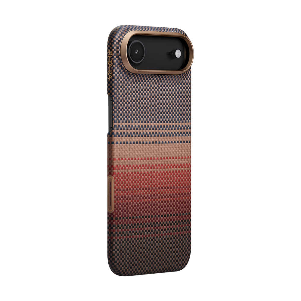 Apple iPhone 17 Air Kılıf M-safe Şarj Özellikli Aramid Fiber Pitaka Tactile Woven Sunset-Moonrise Serisi Sunset Kapak - 1