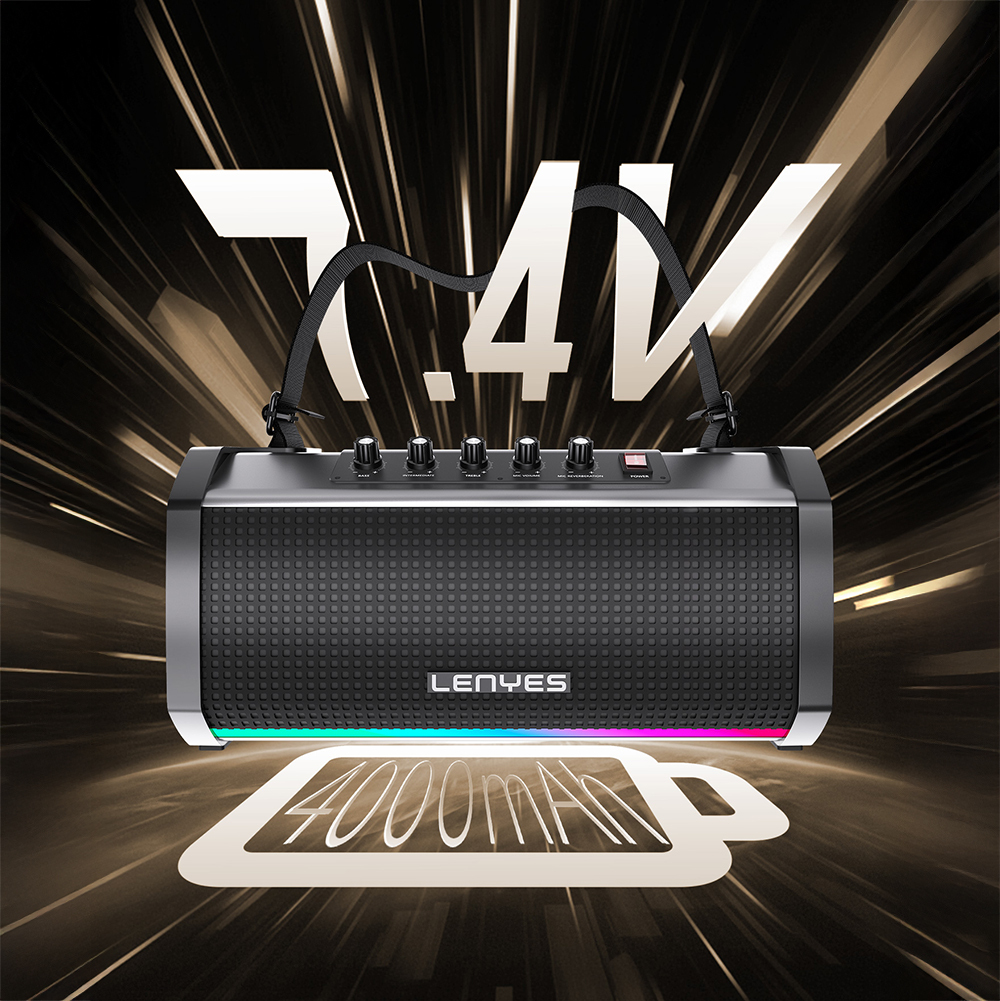 Lenyes S863 RGB Led Işıklı Mikrofonlu TWS Bluetooth Speaker Hoparlör v5.3 - 4