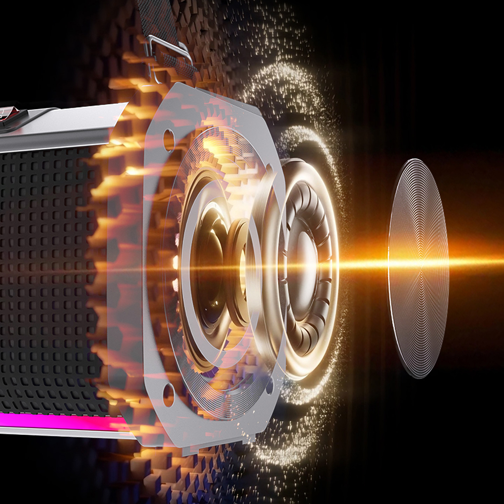 Lenyes S863 RGB Led Işıklı Mikrofonlu TWS Bluetooth Speaker Hoparlör v5.3 - 5