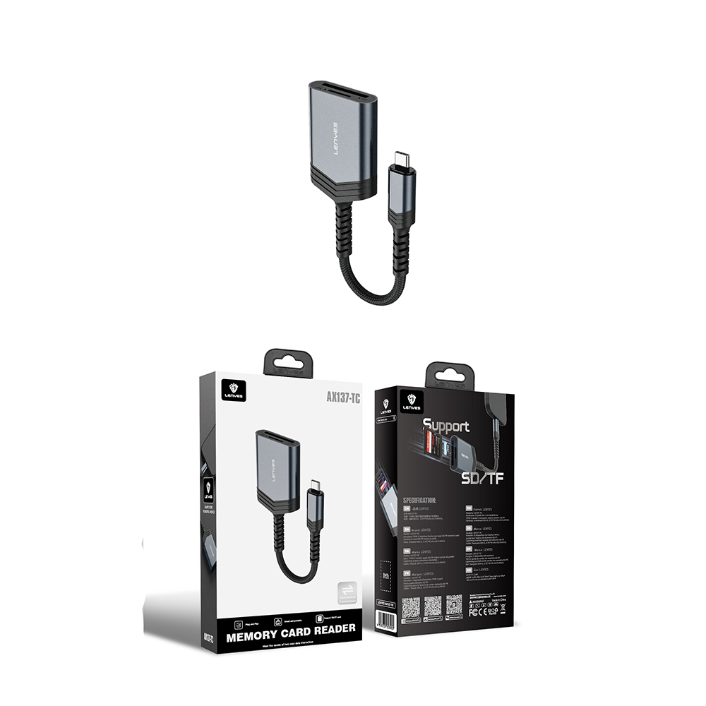 Lenyes AX137 2in1 Type-C to TF/SD Kart Çevirici Dönüştürücü - 2