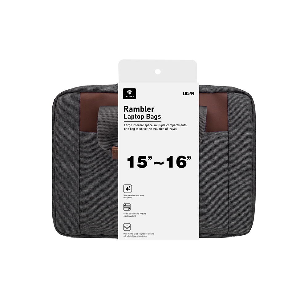 Lenyes LB544 Rambler Serisi Polyester Kumaş 15-16 inç Su Geçirmez Laptop Çantası - 1