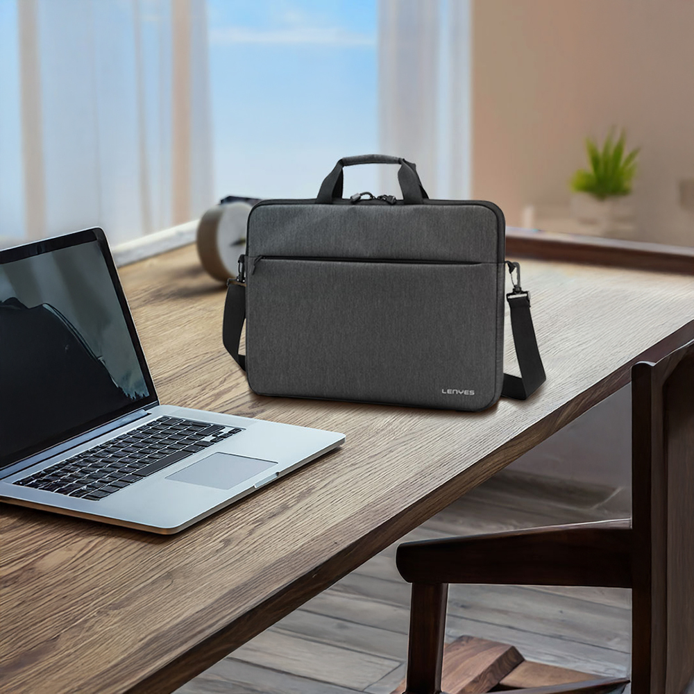 Lenyes LB509 Cleo Protect Pro Serisi Darbe Emici Su Geçirmez Polyester Kumaş 15.6 inç Laptop Çantası - 1