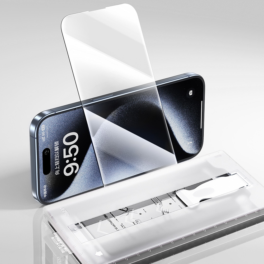 Apple iPhone 14 Uyumlu Zore 3D Oliv HD Temperli Cam Ekran Koruyucu + Kolay Uygulama Aparatı - 3