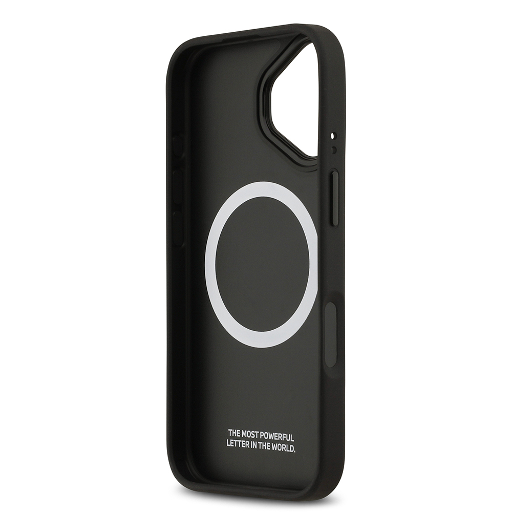 Apple iPhone 17 Kılıf BMW Orjinal Lisanslı M-safe Şarj Özellikli Metal BMW ve M Logolu PU Karbon Tasarımlı Kapak - 3