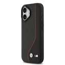 Apple iPhone 17 Kılıf BMW Orjinal Lisanslı M-safe Şarj Özellikli Metal BMW ve M Logolu PU Karbon Tasarımlı Kapak - 4