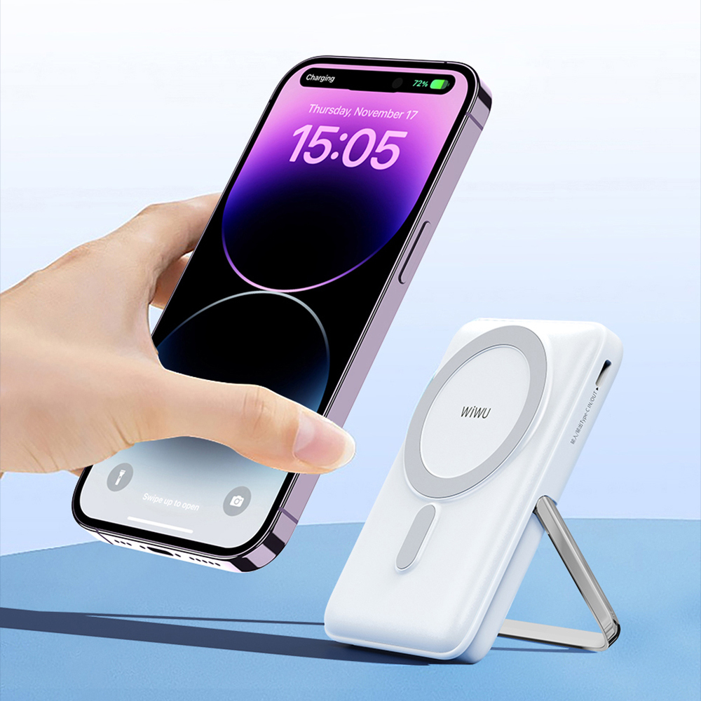 Wiwu Wi-P011 Gentleman Serisi LED Işık Göstergeli Standlı Kablosuz Powerbank 10.000mAh 15W - 12