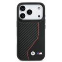 Apple iPhone 17 Pro Uyumlu Kılıf BMW Orjinal Lisanslı M-safe Şarj Özellikli Metal BMW ve M Logolu PU Karbon Tasarımlı Kapak - 1