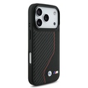 Apple iPhone 17 Pro Uyumlu Kılıf BMW Orjinal Lisanslı M-safe Şarj Özellikli Metal BMW ve M Logolu PU Karbon Tasarımlı Kapak - 2
