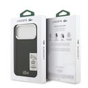 Apple iPhone 17 Pro Max Uyumlu Kılıf Lacoste Orjinal Lisanslı M-safe Şarj Özellikli PU Pike Desenli Standlı Metal Logolu Kapak - 21