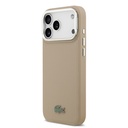 Apple iPhone 17 Pro Max Uyumlu Kılıf Lacoste Orjinal Lisanslı M-safe Şarj Özellikli PU Pike Desenli Standlı Metal Logolu Kapak - 22