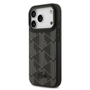 Apple iPhone 17 Pro Uyumlu Kılıf Lacoste Orjinal Lisanslı M-safe Şarj Özellikli Standlı PU Deri Karışık Monogram Desenli Kapak - 1
