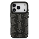 Apple iPhone 17 Pro Uyumlu Kılıf Lacoste Orjinal Lisanslı M-safe Şarj Özellikli Standlı PU Deri Karışık Monogram Desenli Kapak - 2
