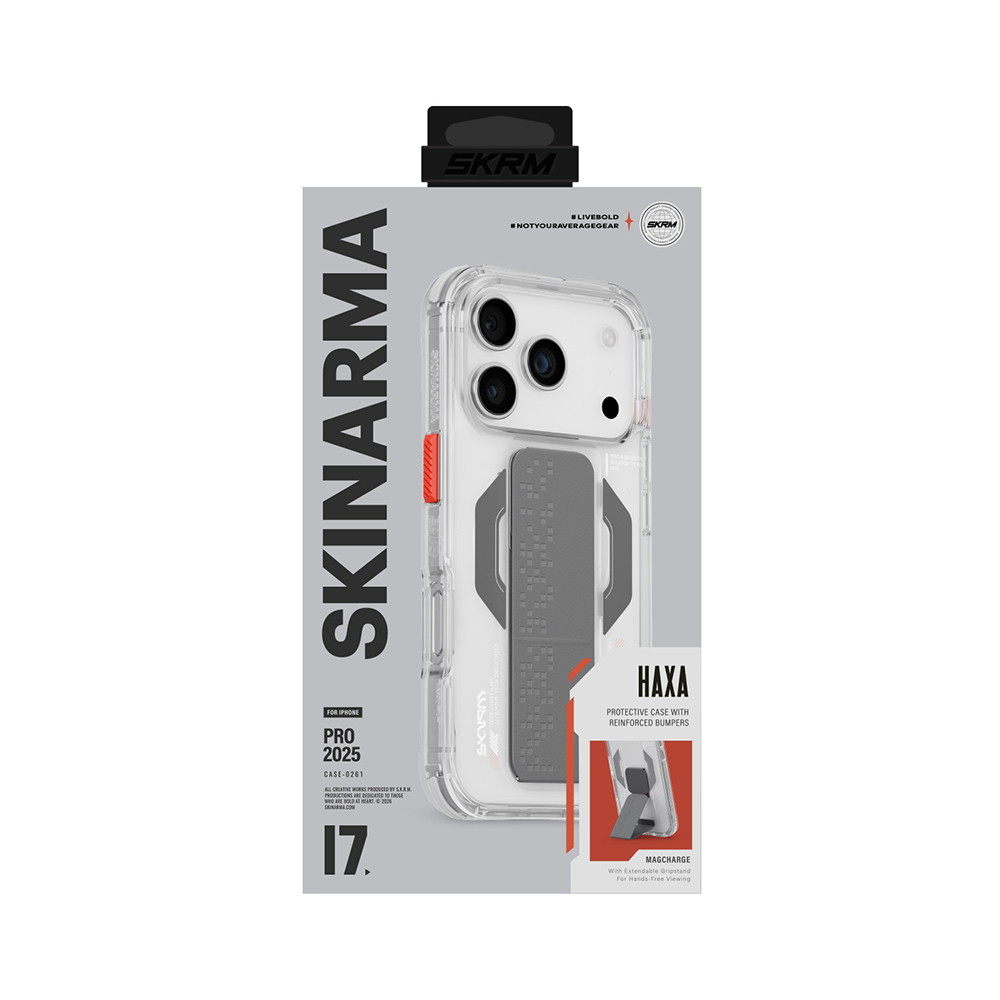 Apple iPhone 17 Pro Max Uyumlu Kılıf Skinarma M-Safe Şarj Özellikli Airbag Tasarımlı Standlı Haxa Kapak - 4