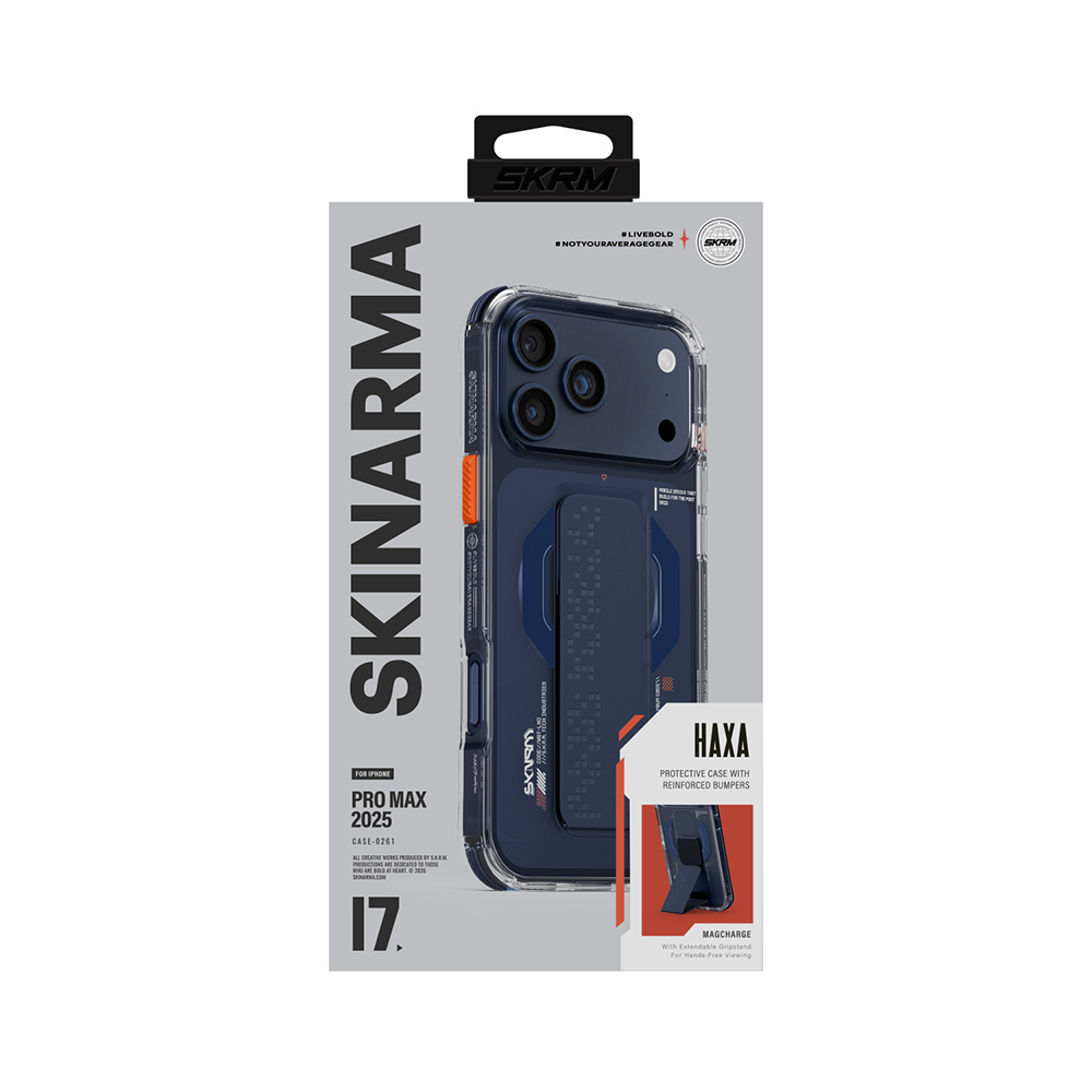 Apple iPhone 17 Pro Max Uyumlu Kılıf Skinarma M-Safe Şarj Özellikli Airbag Tasarımlı Standlı Haxa Kapak - 10