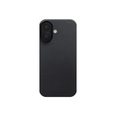 Apple iPhone 17 Uyumlu Kılıf M-safe Şarj Özellikli 1500D Aramid Fiber Pitaka Ultra-Slim Classic Serisi Black-Grey Twill Kapak - 4