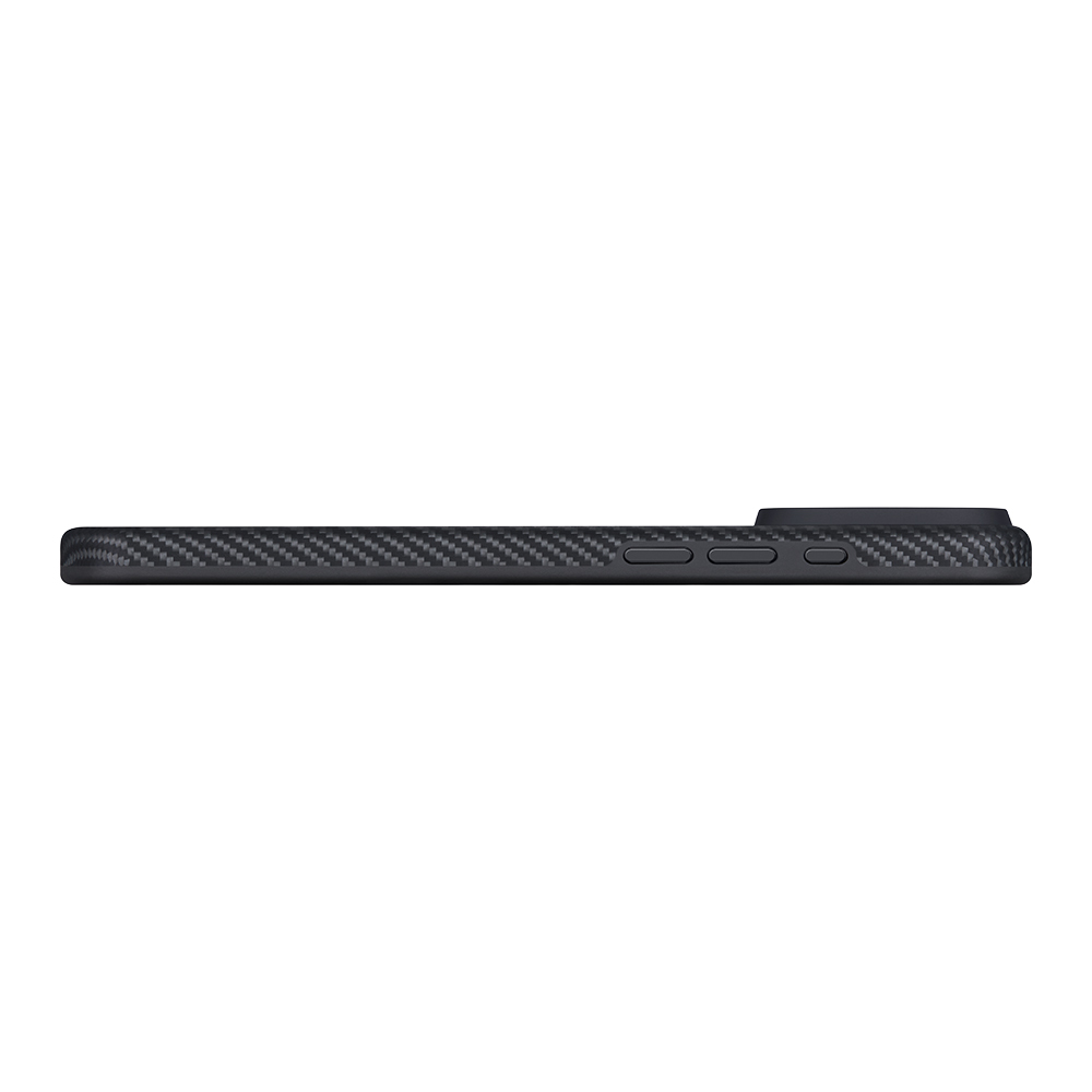 Apple iPhone 17 Pro Uyumlu Kılıf M-safe Şarj Özellikli Aramid Fiber Pitaka Military-Grade Classic Serisi Black-Grey Twill Kapak - 3