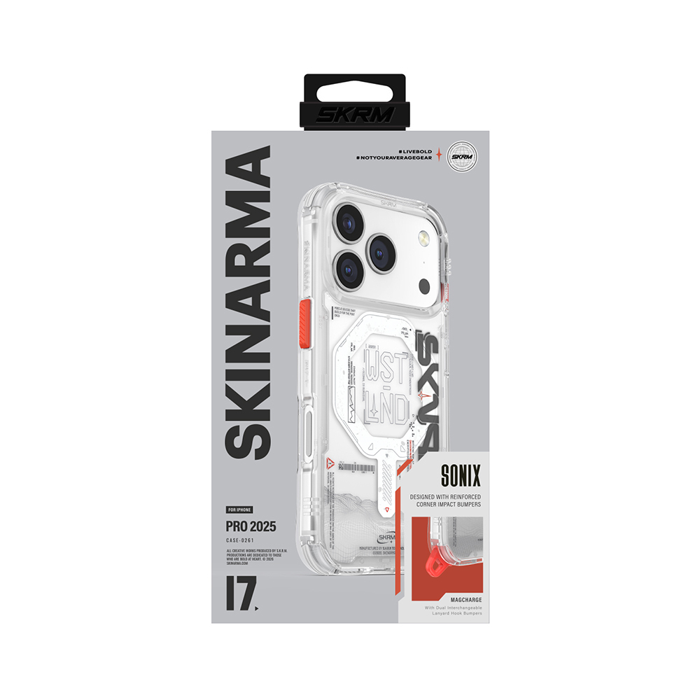 Apple iPhone 17 Pro Uyumlu Kılıf Skinarma M-safe Şarj Özellikli Yazı Desenli Airbag Tasarımlı Sonix Kapak - 8