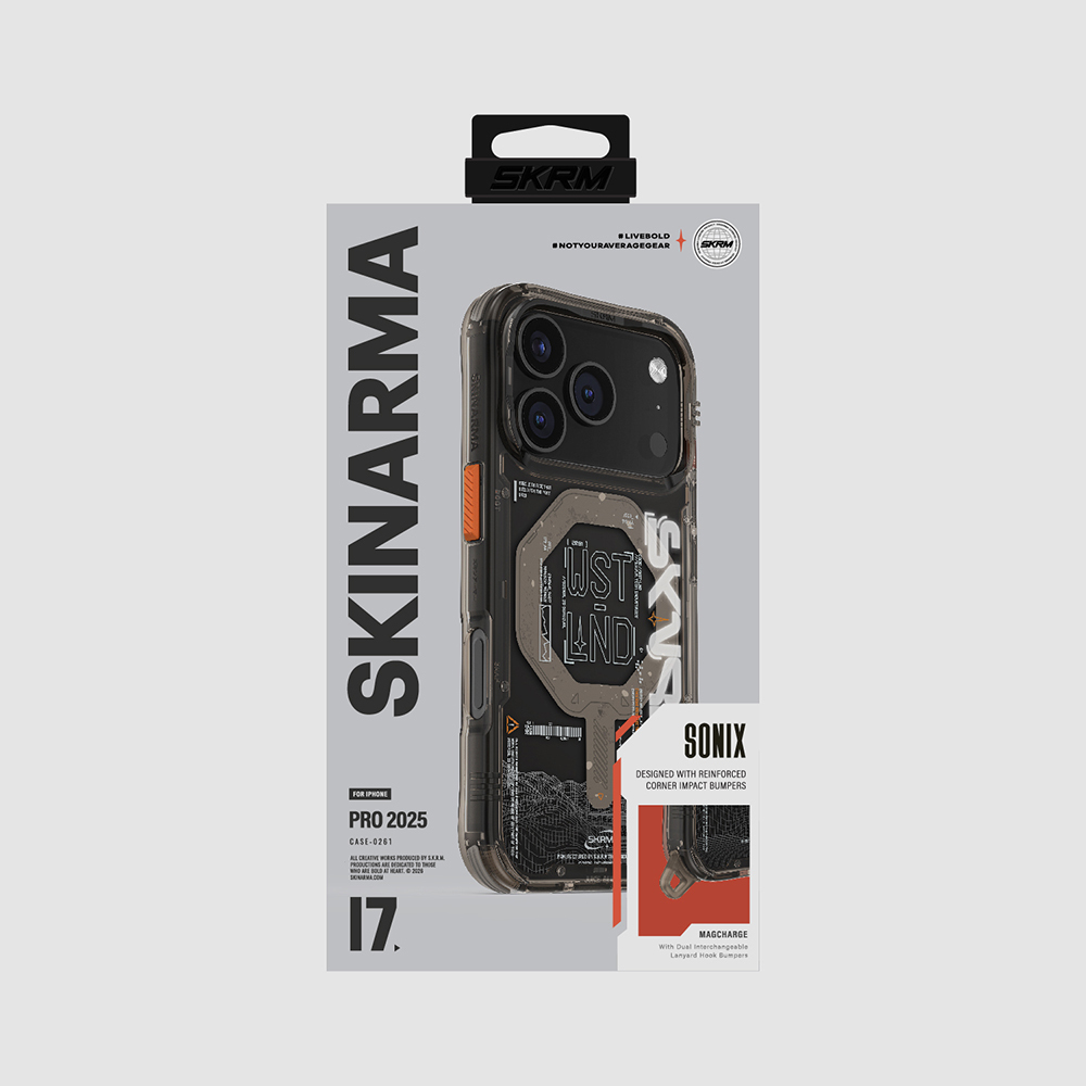 Apple iPhone 17 Pro Uyumlu Kılıf Skinarma M-safe Şarj Özellikli Yazı Desenli Airbag Tasarımlı Sonix Kapak - 9