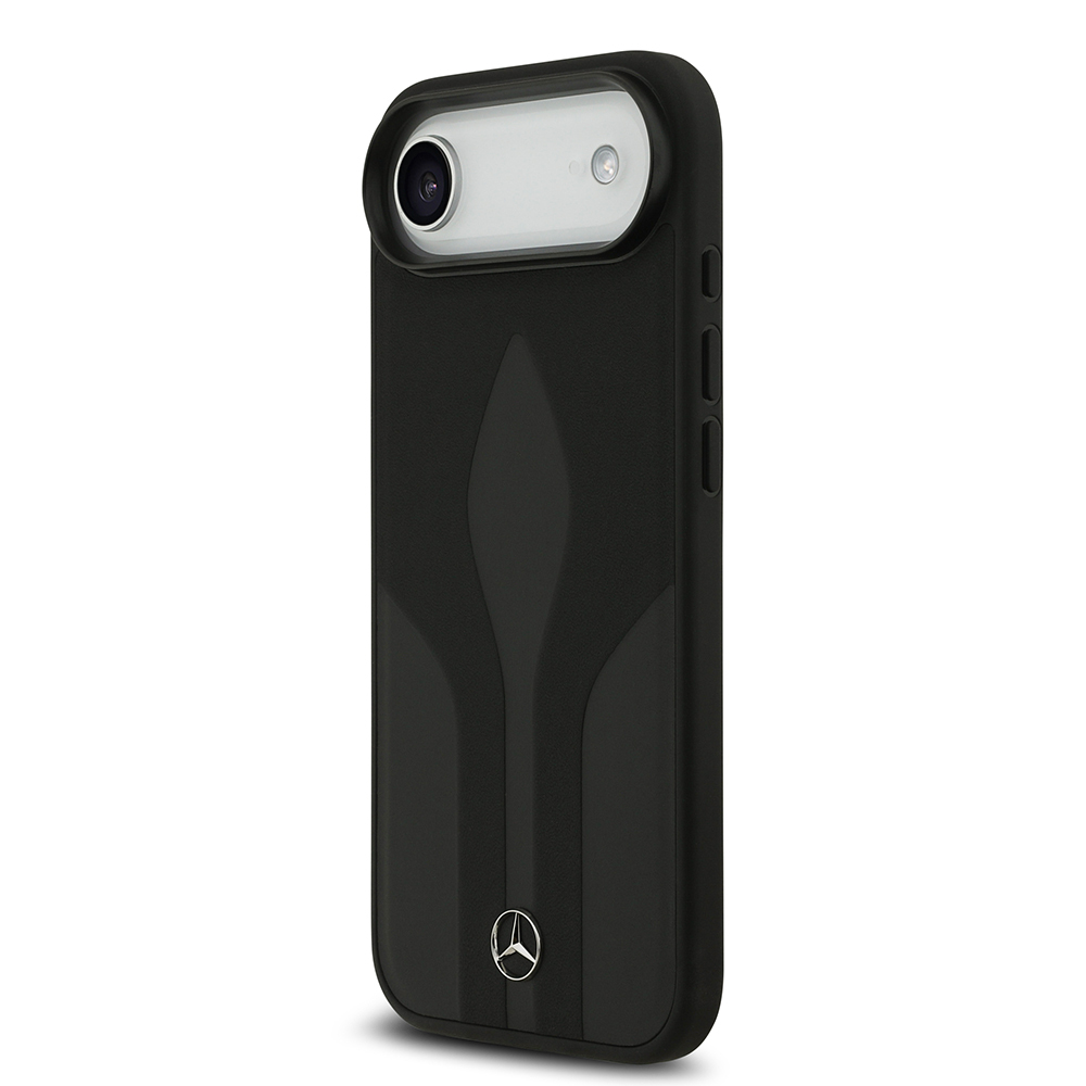 Apple iPhone 17 Air Uyumlu Kılıf Mercedes Benz Orjinal Lisanslı M-safe Şarj Özellikli Dokulu Desenli Deri Kapak - 1