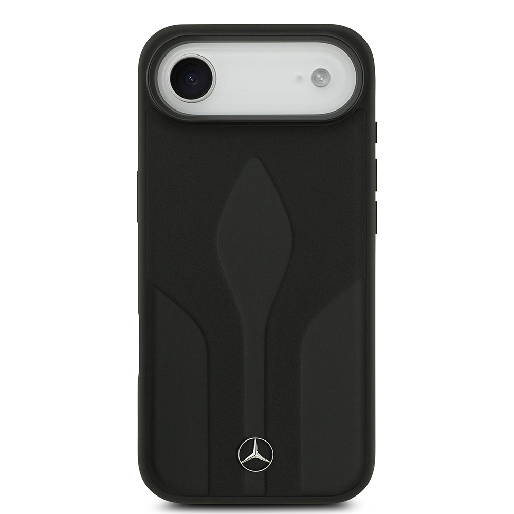 Apple iPhone 17 Air Uyumlu Kılıf Mercedes Benz Orjinal Lisanslı M-safe Şarj Özellikli Dokulu Desenli Deri Kapak - 2