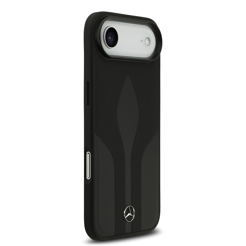 Apple iPhone 17 Air Uyumlu Kılıf Mercedes Benz Orjinal Lisanslı M-safe Şarj Özellikli Dokulu Desenli Deri Kapak - 3