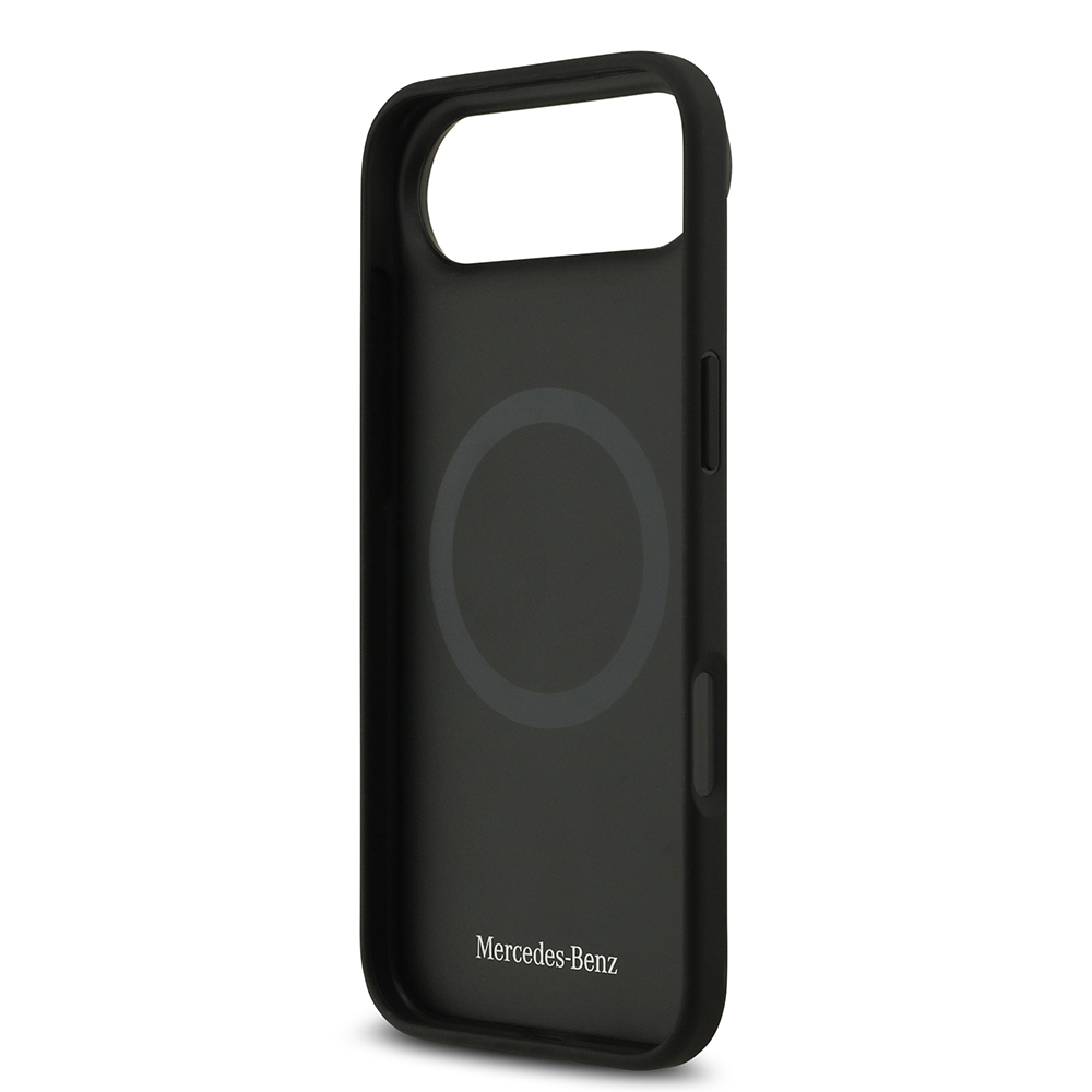 Apple iPhone 17 Air Uyumlu Kılıf Mercedes Benz Orjinal Lisanslı M-safe Şarj Özellikli Dokulu Desenli Deri Kapak - 6