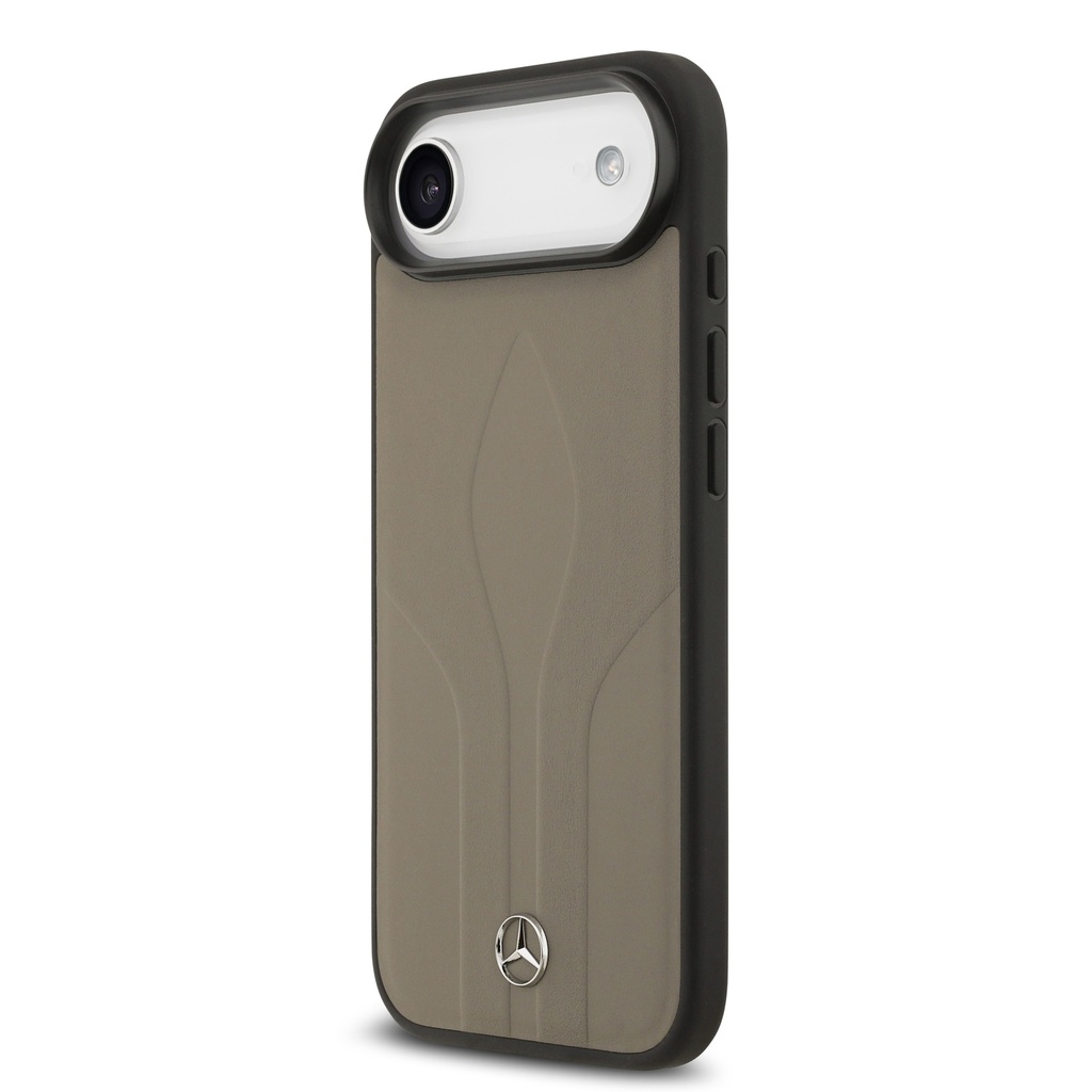 Apple iPhone 17 Air Uyumlu Kılıf Mercedes Benz Orjinal Lisanslı M-safe Şarj Özellikli Dokulu Desenli Deri Kapak - 8