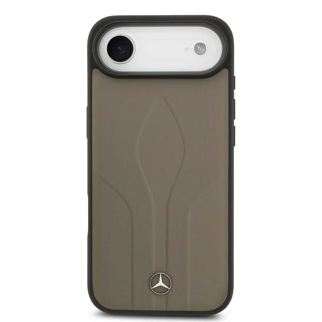 Apple iPhone 17 Air Uyumlu Kılıf Mercedes Benz Orjinal Lisanslı M-safe Şarj Özellikli Dokulu Desenli Deri Kapak - 9