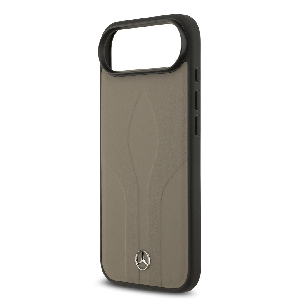 Apple iPhone 17 Air Uyumlu Kılıf Mercedes Benz Orjinal Lisanslı M-safe Şarj Özellikli Dokulu Desenli Deri Kapak - 12