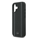Apple iPhone 17 Uyumlu Kılıf Mercedes Benz Orjinal Lisanslı M-safe Şarj Özellikli Şeritli Yıldız Desenli Metal Logolu Deri Kapak - 5