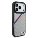 Apple iPhone 17 Pro Uyumlu Kılıf BMW Orjinal Lisanslı M-safe Şarj Özellikli M Logolu Üç Şeritli Delikli Deri Kapak - 3