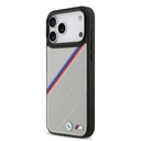 Apple iPhone 17 Pro Max Uyumlu Kılıf BMW Orjinal Lisanslı M-safe Şarj Özellikli M Logolu Üç Şeritli Delikli Deri Kapak - 7