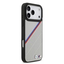 Apple iPhone 17 Pro Max Uyumlu Kılıf BMW Orjinal Lisanslı M-safe Şarj Özellikli M Logolu Üç Şeritli Delikli Deri Kapak - 9