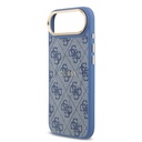 Apple iPhone 17 Air Uyumlu Kılıf Guess Orjinal Lisanslı M-safe Şarj Özellikli Gold Metal Kamera Çerçeveli PU Deri 4G Desenli Yazı Logolu Kapak - 26