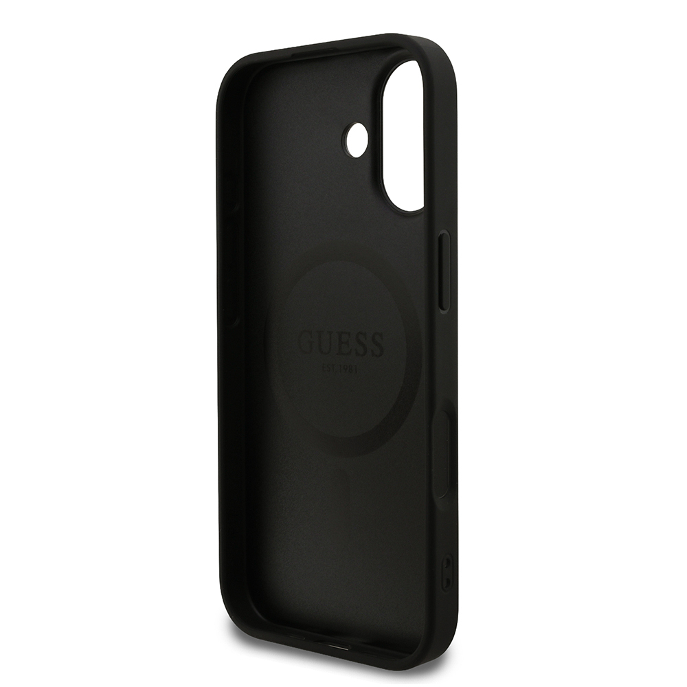 Apple iPhone 17 Uyumlu Kılıf Guess Orjinal Lisanslı M-safe Şarj Özellikli Yazı Logolu PU Deri Kapak - 4
