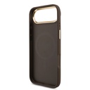 Apple iPhone 17 Air Uyumlu Kılıf Guess Orjinal Lisanslı M-safe Şarj Özellikli Gold Metal Kamera Çerçeveli Taşlı 4G Logolu Kapak - 5