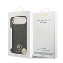 Apple iPhone 17 Air Uyumlu Kılıf Guess Orjinal Lisanslı M-safe Şarj Özellikli Gold Metal Kamera Çerçeveli Taşlı 4G Logolu Kapak - 14