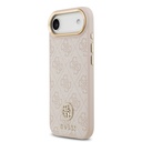 Apple iPhone 17 Air Uyumlu Kılıf Guess Orjinal Lisanslı M-safe Şarj Özellikli Gold Metal Kamera Çerçeveli Taşlı 4G Logolu Kapak - 15