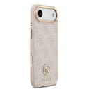 Apple iPhone 17 Air Uyumlu Kılıf Guess Orjinal Lisanslı M-safe Şarj Özellikli Gold Metal Kamera Çerçeveli Taşlı 4G Logolu Kapak - 17