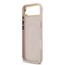 Apple iPhone 17 Air Uyumlu Kılıf Guess Orjinal Lisanslı M-safe Şarj Özellikli Gold Metal Kamera Çerçeveli Taşlı 4G Logolu Kapak - 20